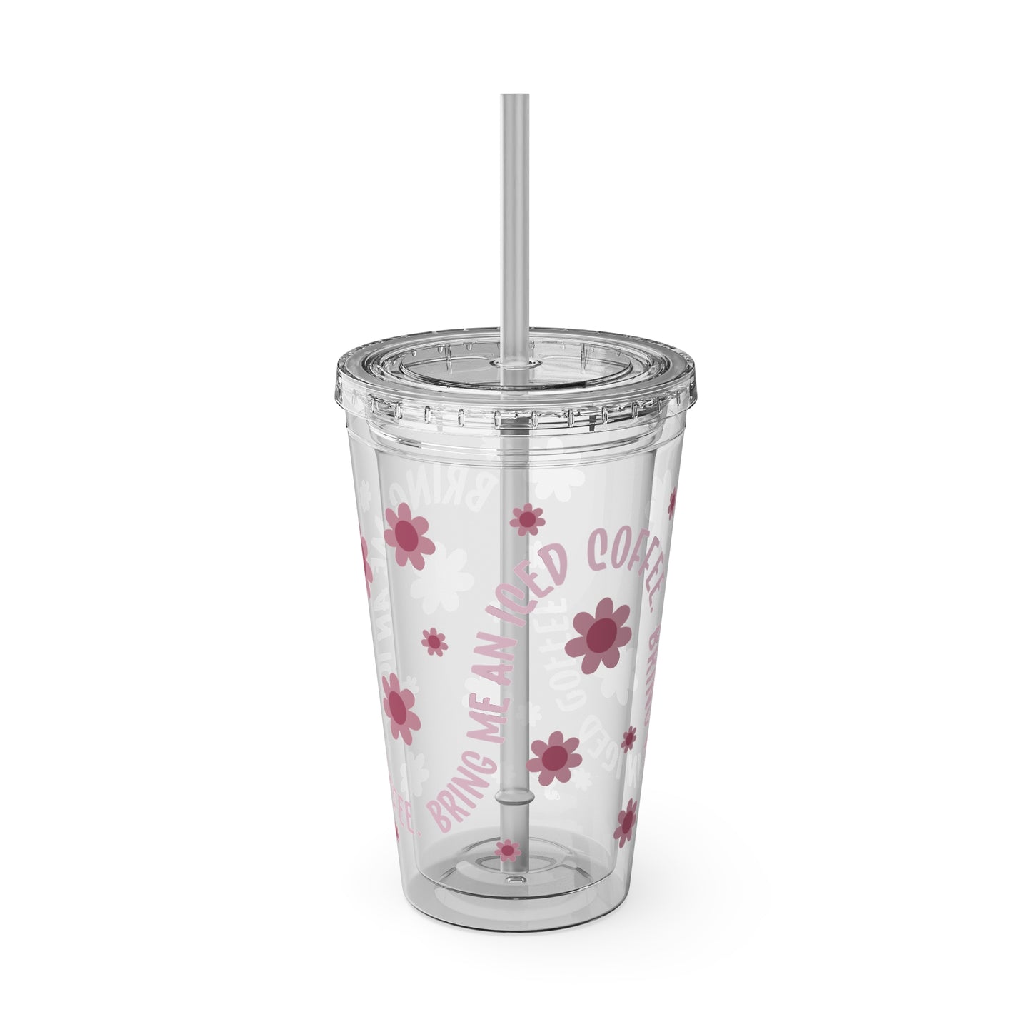 Bring Me an Iced Coffee Tumbler with Straw, 16oz